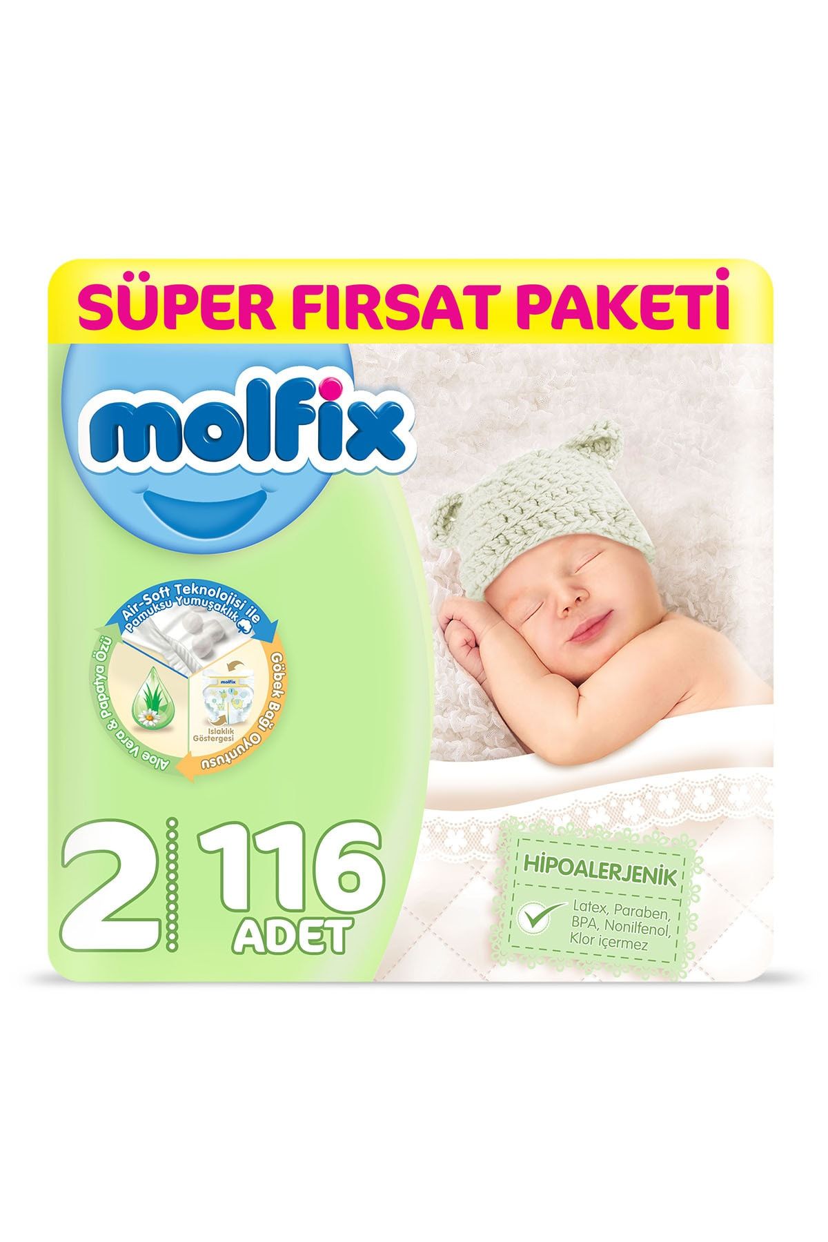 Molfix Bebek Bezi 2 Beden Maxi Firsat Paketi 116 Adet Trendyol