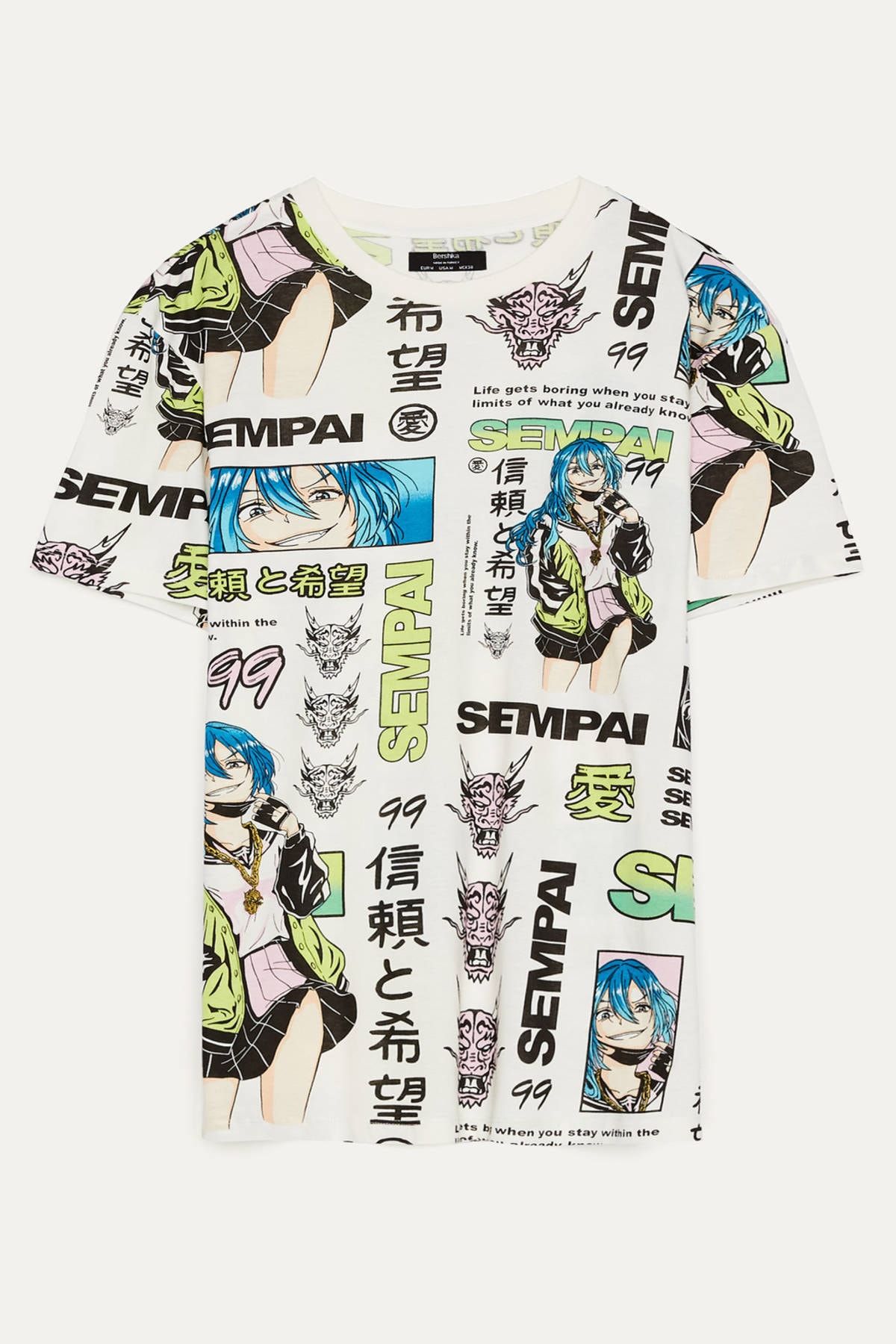 Bershka Erkek Beyaz Baskili T Shirt 02447922 Trendyol