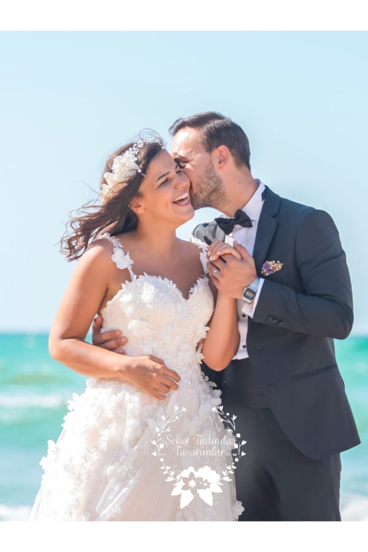 Şeker Tadında Tasarımlar Anne Bebek Lohusa Taç Seti Dantelli – Beyaz fotoğrafı 2 (önizleme)