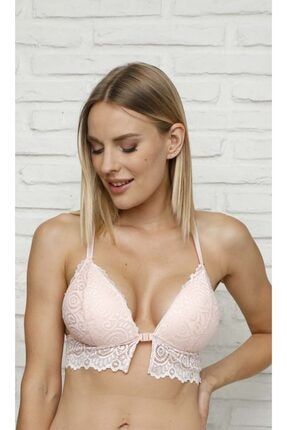Kadın Somon Destekli Önden Klipsli Sırt Detaylı Yarım Bralet Tek Sütyen TS-2039