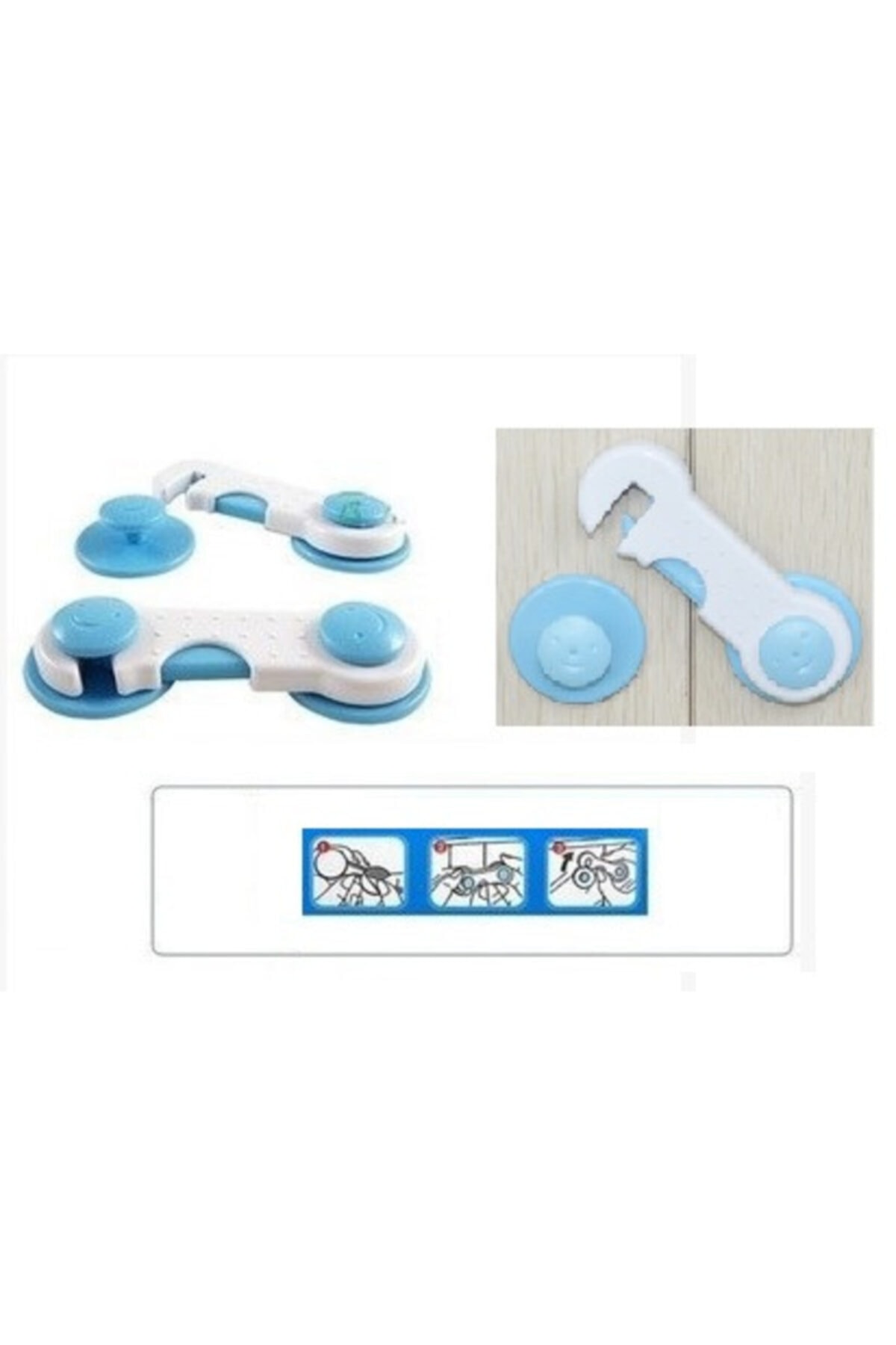 Carneil Çocuk Güvenlik Geçmeli Dolap Kapağı Kilidi 2 Li Set fotoğrafı 2 (önizleme)