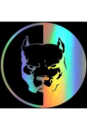 Gökkuşağı Işıklı Köpek Pitbull Hologram Renk Değiştiren Oto Araba Sticker OZ1637