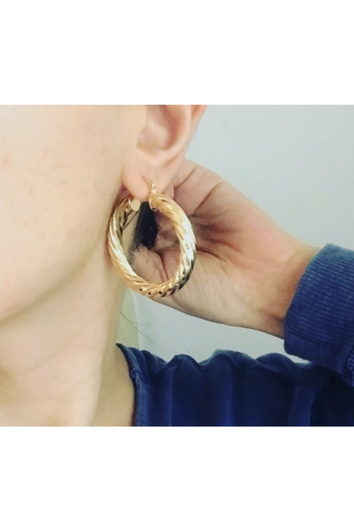 Hoop jewelery Çelik Kalın Burgu Büyük Halka Küpe Fiyatı