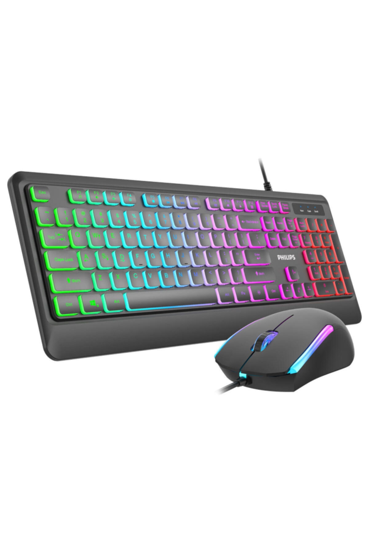 Spt8294 Siyah Rainbow Aydınlatmalı Sessiz Usb Gaming Klavye + Mouse Set
