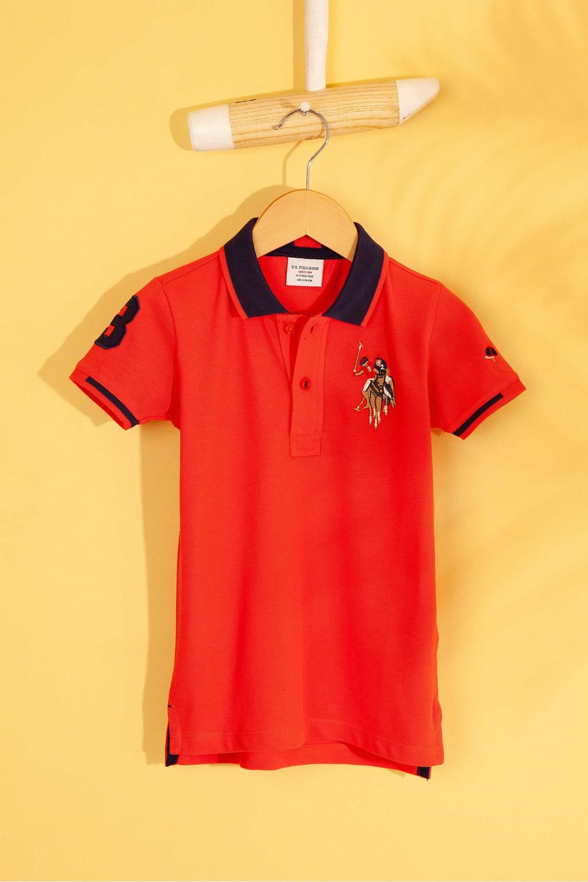 U.S. Polo Assn. تی شرت پسرانه قرمز پایه