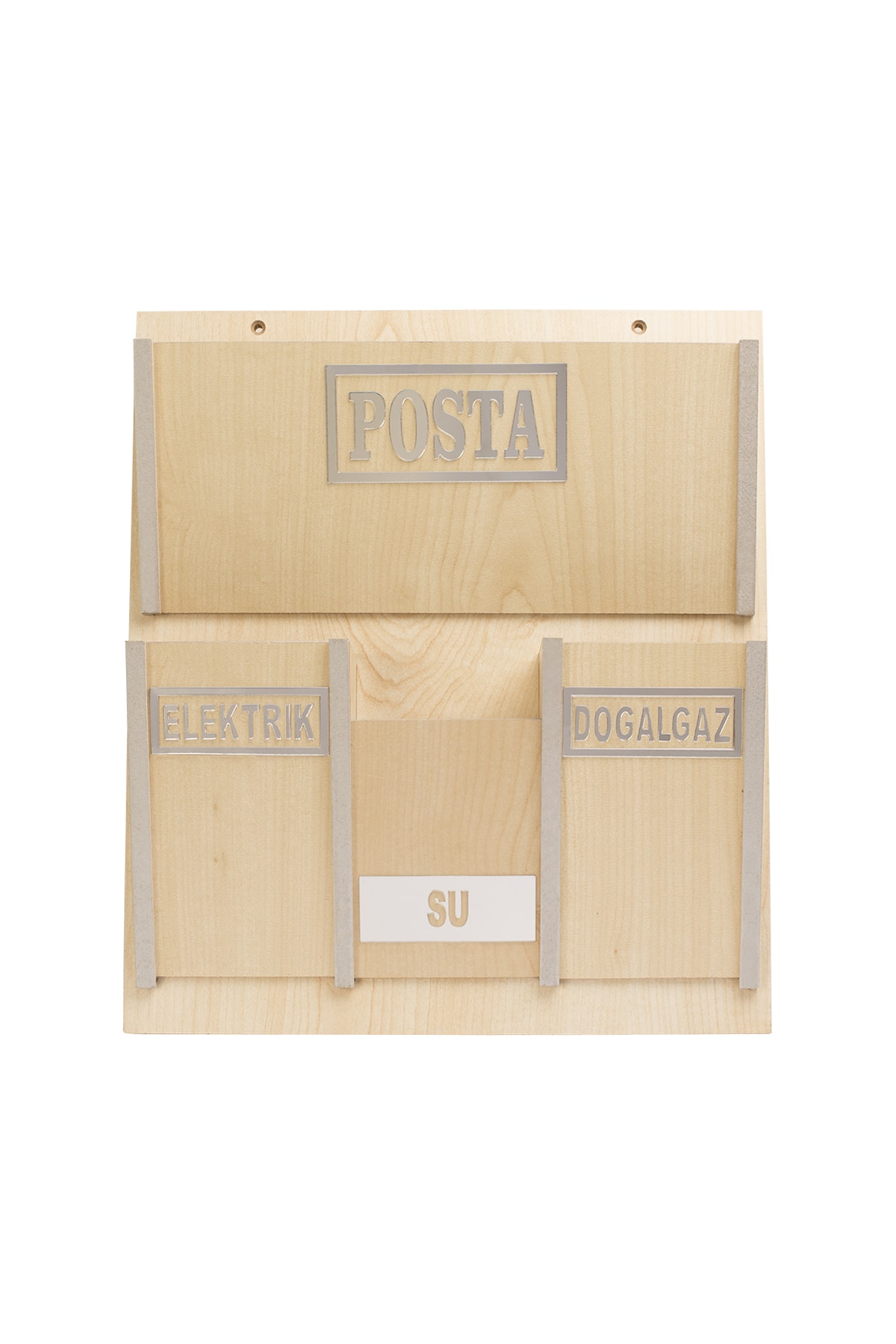 SELENA Ahşap Ortak Fatura Ve Posta Kutusu Akça