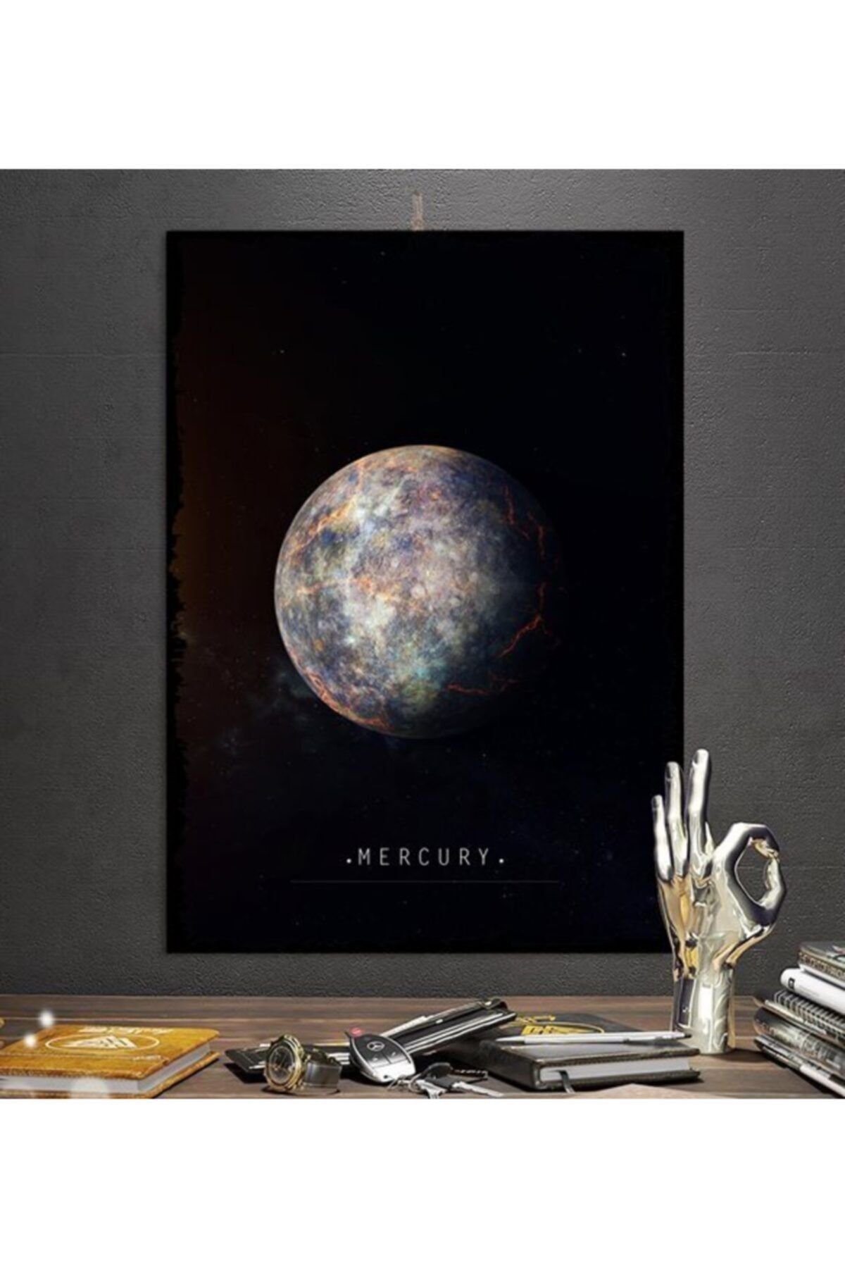 tontilika merkur gezegen uzay tasarim 50x70cm hediyelik dekoratif 8mm ahsap tablo fiyati yorumlari trendyol