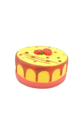 ESSQ010 Sukuşi Squishy Yumuşak Yavaş Yükselen Oyuncak Çilekli Yaş Pasta Sarı