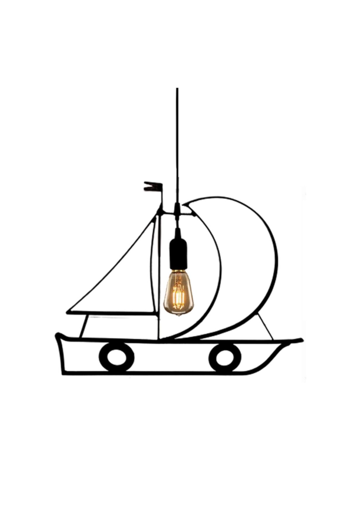 Bundera-Boat Pendant Lamp Chandelier Sailboat Modern Wrought Iron Metal Figurine 2