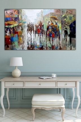 Yağlı Boya Görünümlü Muhteşem Sanatsal Kanvas Tablo (100x50 Cm) N299G