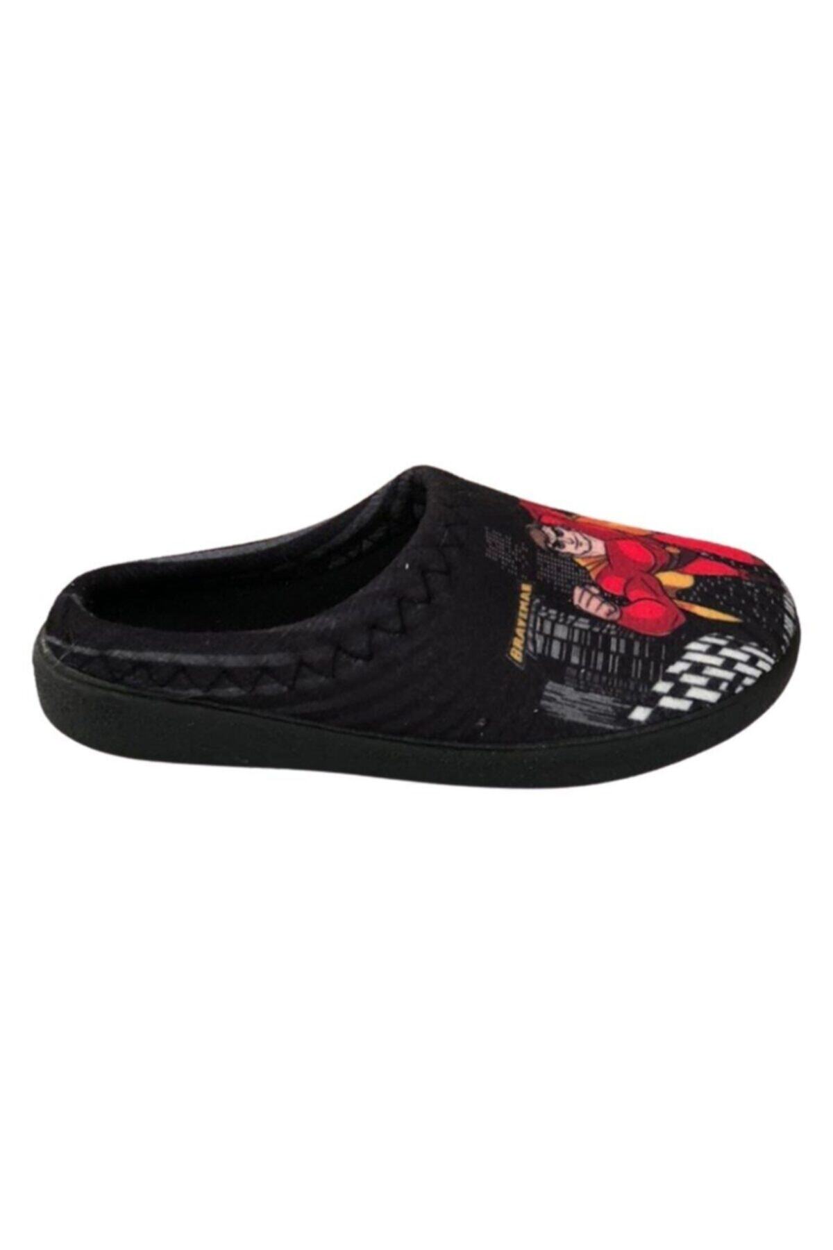 GEZER-Boy's Black Brave Man Indoor Slippers 2