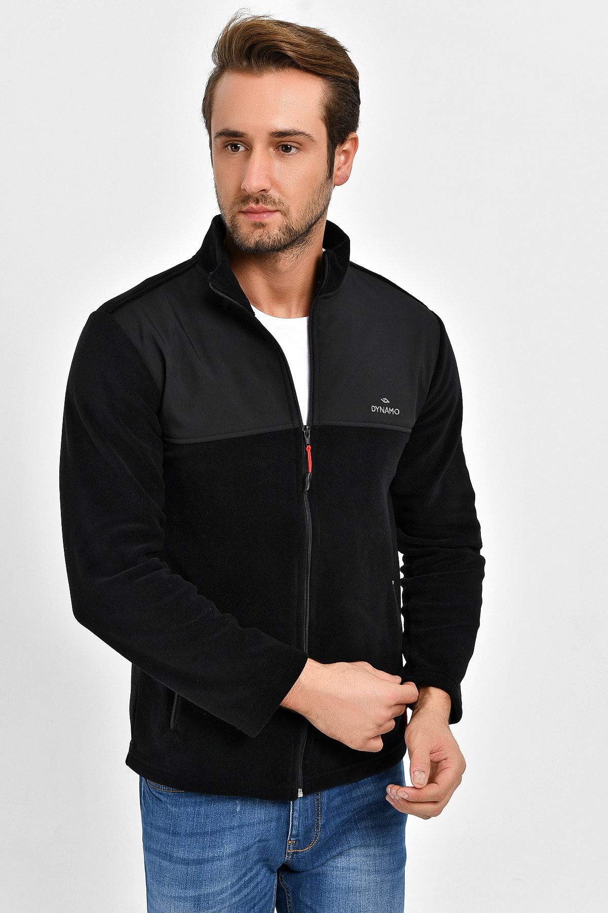 DYNAMO-Ανδρικό Μαύρο Μπουφάν Fleece Σακάκι στήθος Softshell Ύφασμα 3