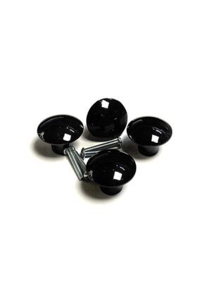 Plastik Siyah 16 Adet Düğme Mantar Kulp kulpsiyah16
