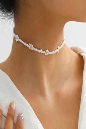papatya boncuk choker kolye