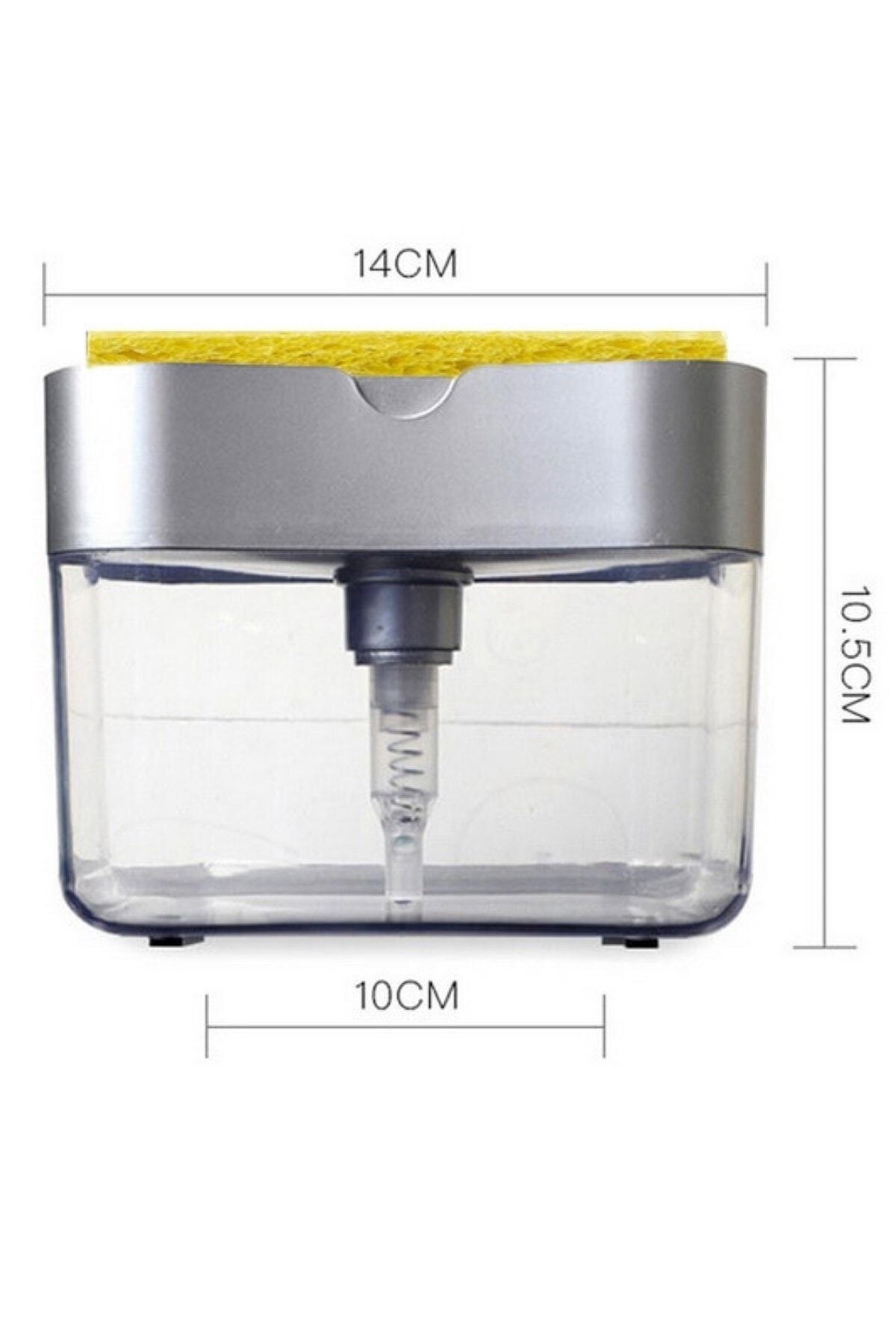 Buffer-Set of 2 Two in One Push-Push Practical Liquid Soap Dispenser Pump and Dishwashing Sponge 3
