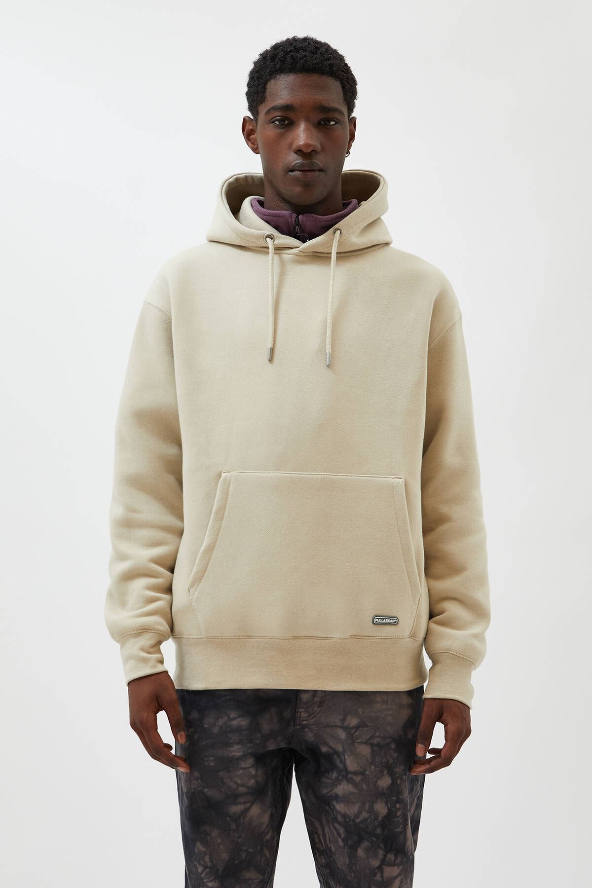 Pull Bear Erkek Neon Turuncu Logolu Basic Kapusonlu Sweatshirt 09594913 Trendyol