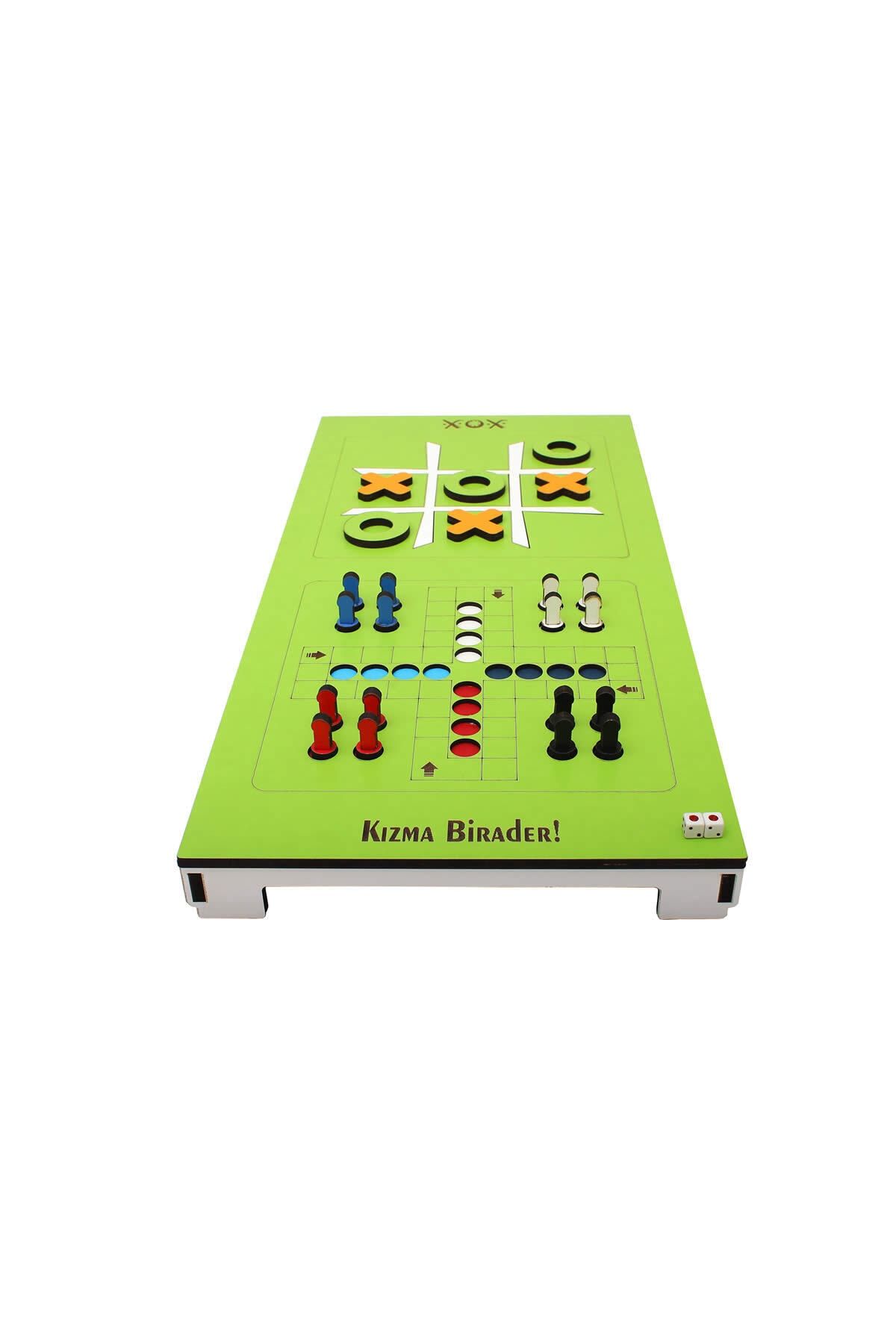 Plaket Home-Shooting and Goal Game, Ludo and Xox Game (Wooden 3-Piece Game Set) 3