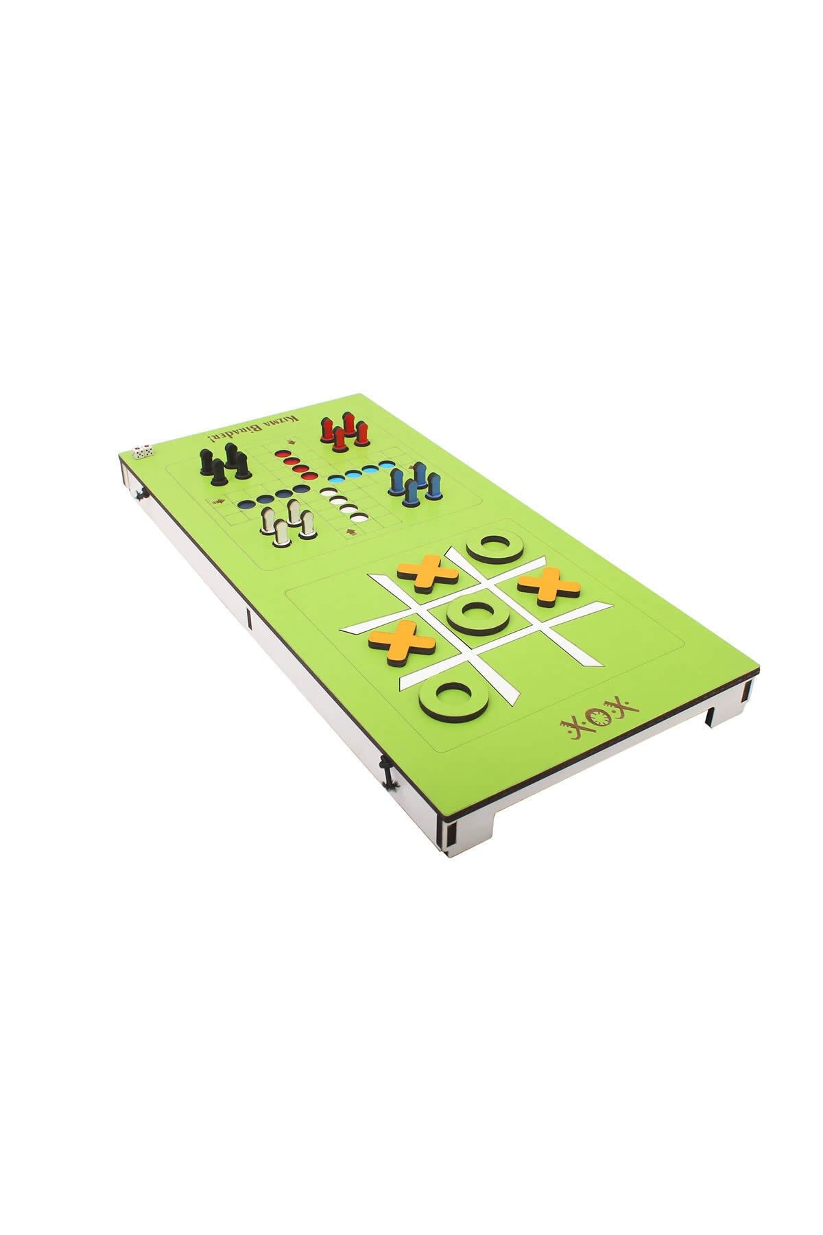 Plaket Home-Shooting and Goal Game, Ludo and Xox Game (Wooden 3-Piece Game Set) 4