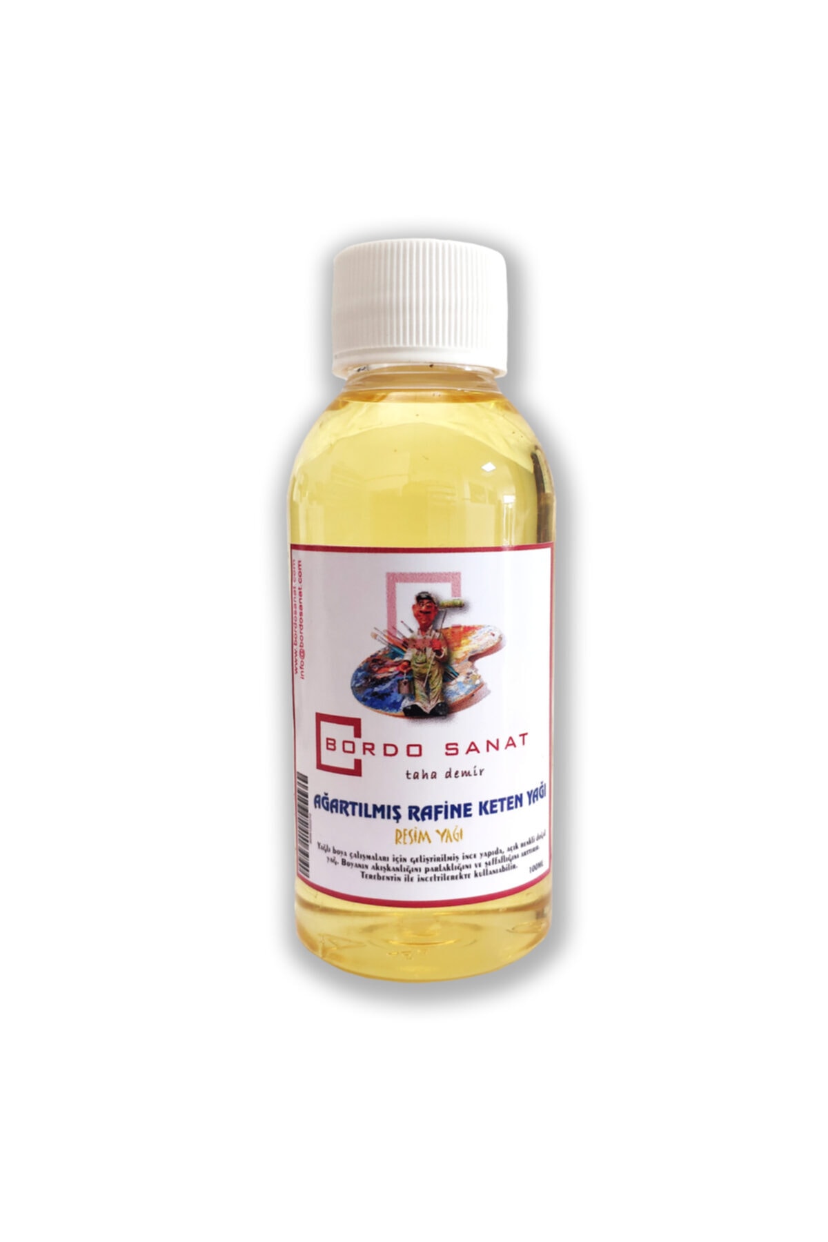 Bordosanat Rafine Keten Yağı 100 ml Resim Yağı Bezir Yağı Yağlıboya Yardımcı Ve Inceltici Ahşap Koruyucu
