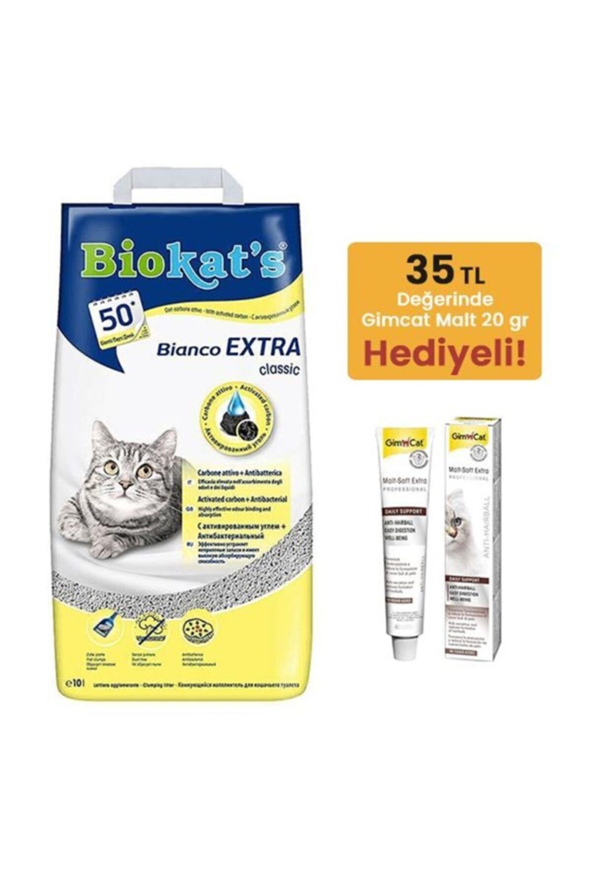 Biokats Topaklanan Kedi Kumu Bianco Extra Classic 10 Lt Gimcat 20 Gr Hediye Fiyati Yorumlari Trendyol