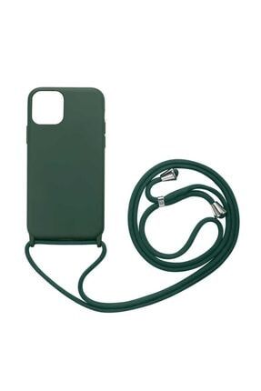 Apple Iphone 12 Mini Kılıf Askılı Içi Süet Lansman Görünüm Silikon Koyu Yeşil krks28236811544
