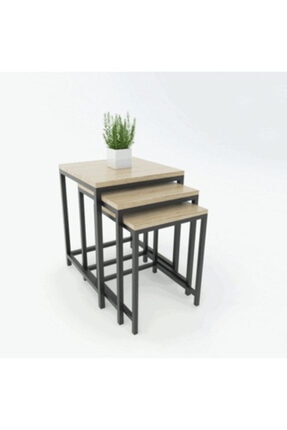 Ahsapdesing Kelebek Tasarim Dogal Ahsap 3lu Zigon Sehpa Trendyol