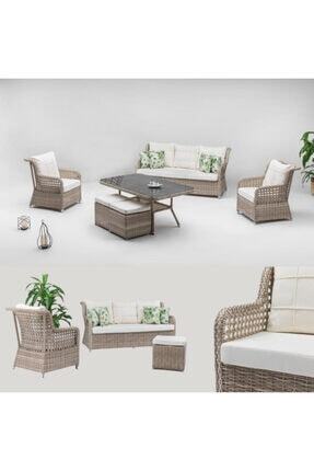 Rainbow Cordoba Rattan Plastik Orgu Oturma Grubu Kahverengi Trendyol