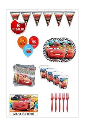 Şimşek Mcgueen Arabalar Doğum Günü Seti 8 Kişilik CARS 8