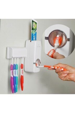 Otomatik Diş Macunu Sıkacağı Ve 5 Adet Diş Fırası Tutacağı Diş Fırçalığı O8YT0111-O8YT0111_245784hg