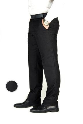 Erkek Siyah Cotton Regular Fit Kumaş Pantolon (black) 938382