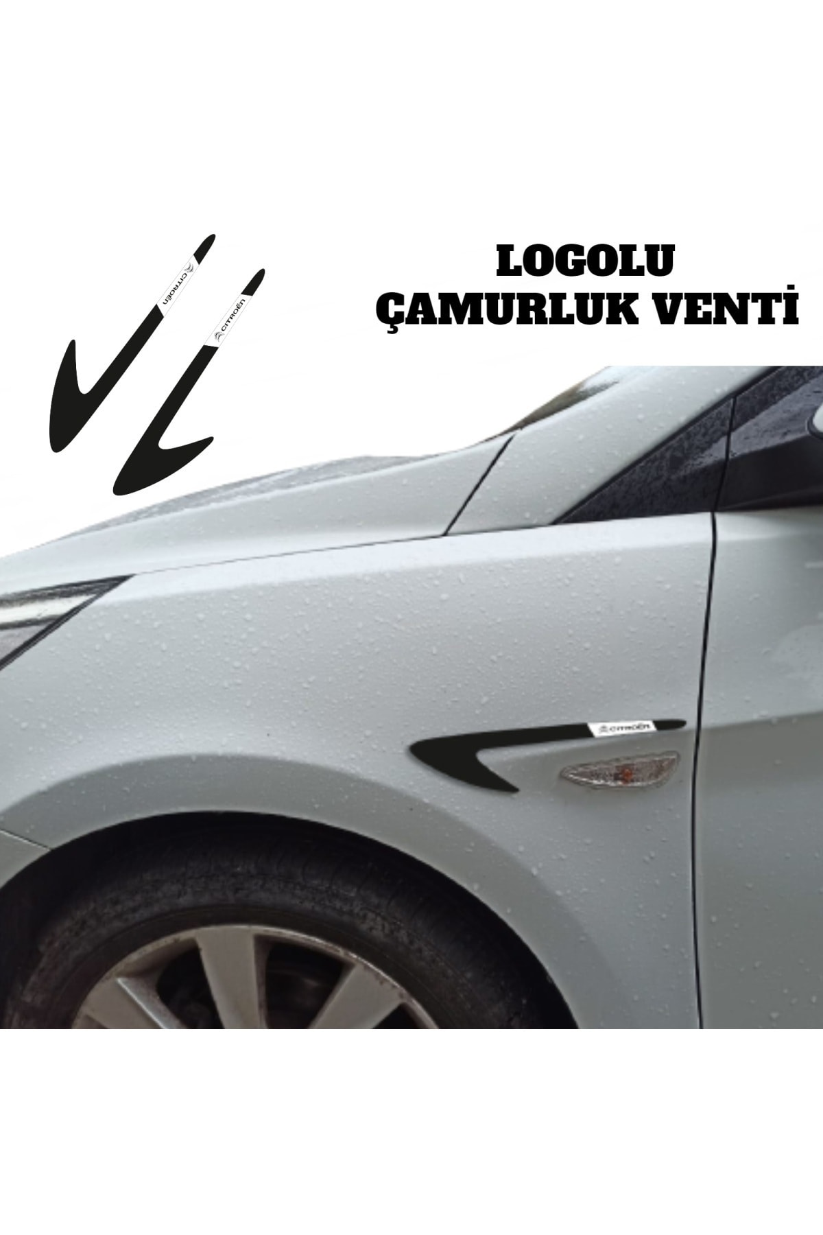 Otoaksefuar Citroen C-elysee Çamurluk Venti Parlak Siyah (logolu)