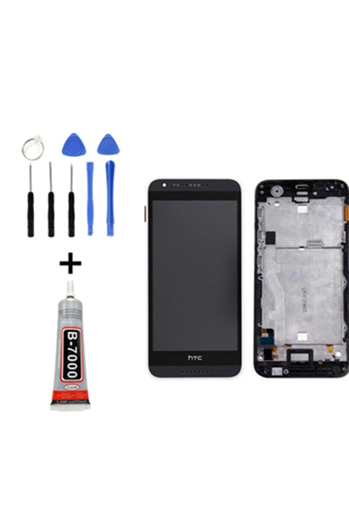 htc desire 620g uyumlu lcd ekran dokunmatik siyah tamir seti yaninda