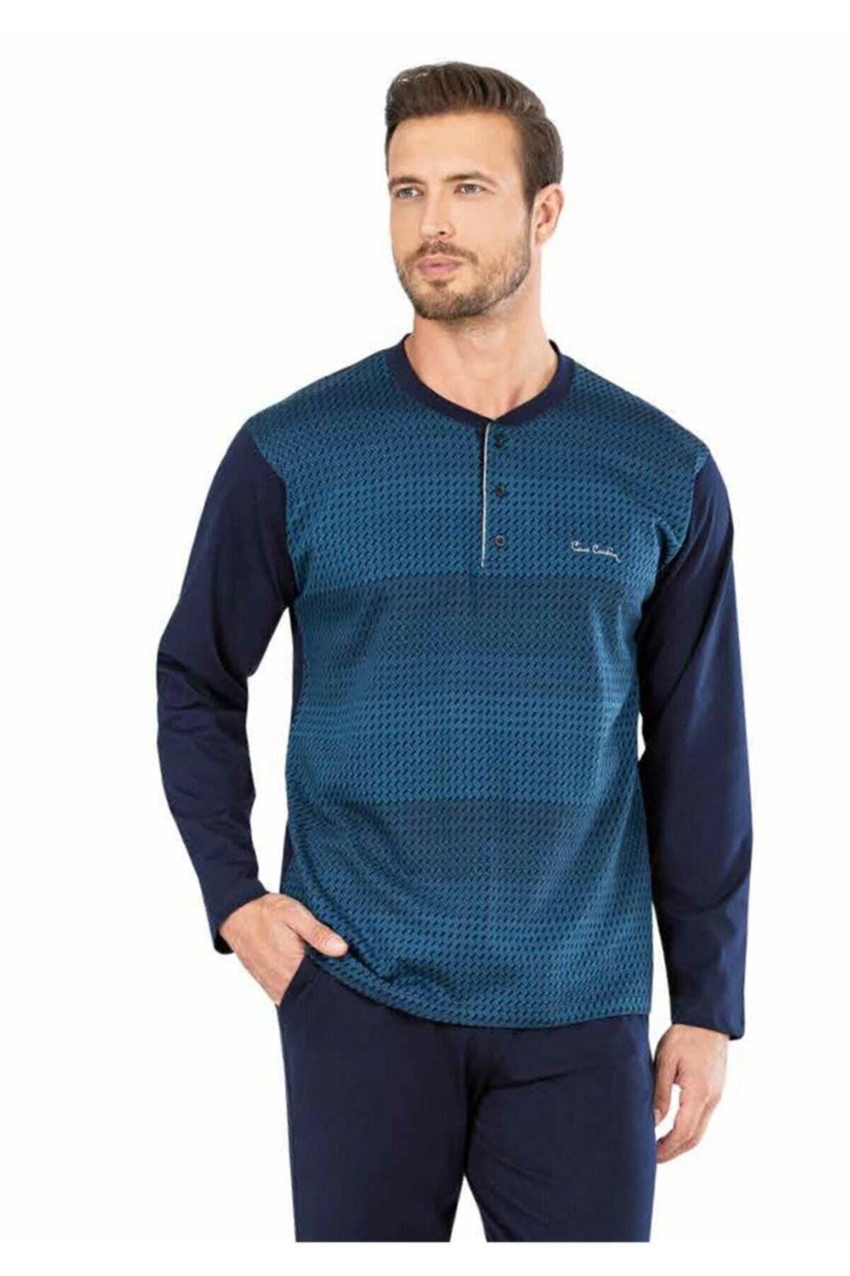 ست پیژامه مشکی مردانه 5464 ژاکارد 22k اورجینال Pierre Cardin