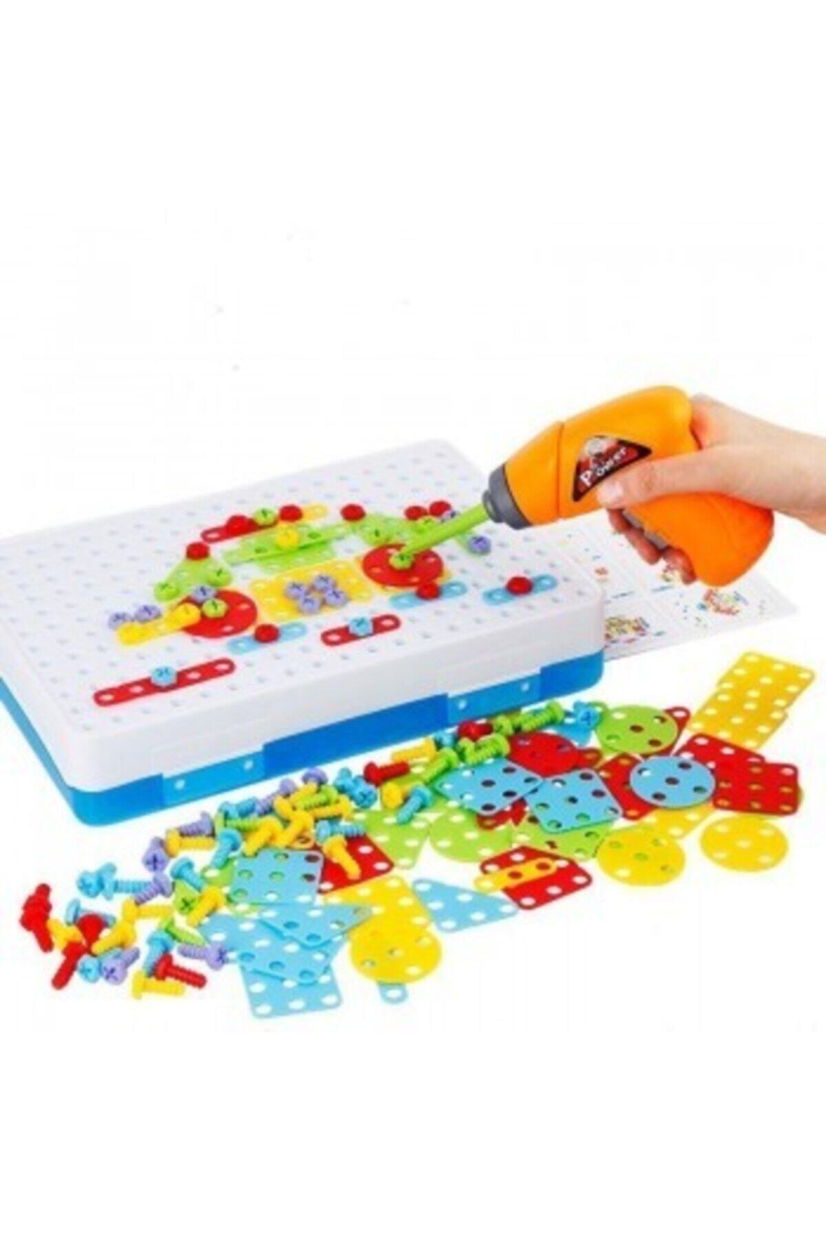 jetlegelsin Matkaplı Vidalama Ve 3d Yaratıcı Mozaik Puzzle 340 Parça Creative Portable Box Yapı Lego Oyunu SN11695