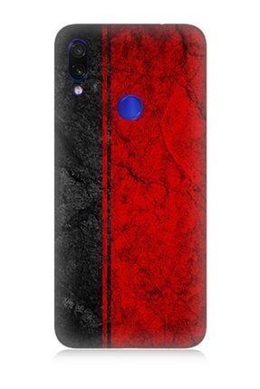 Redmi Note 7 Uyumlu Siyah Kırmızı Desenli Silikon Kılıf TKNMGRDMNT7-4764