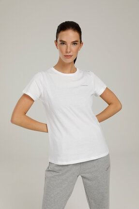 Ct122 Basıc C Neck T-shır Beyaz Kadın T-shirt CT122 BASIC C NECK T-SHIR