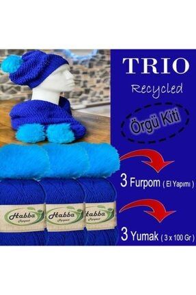Diva Line Trıo Recycled Örgü Kiti 12 Mavi DiwaLine-TROREC1