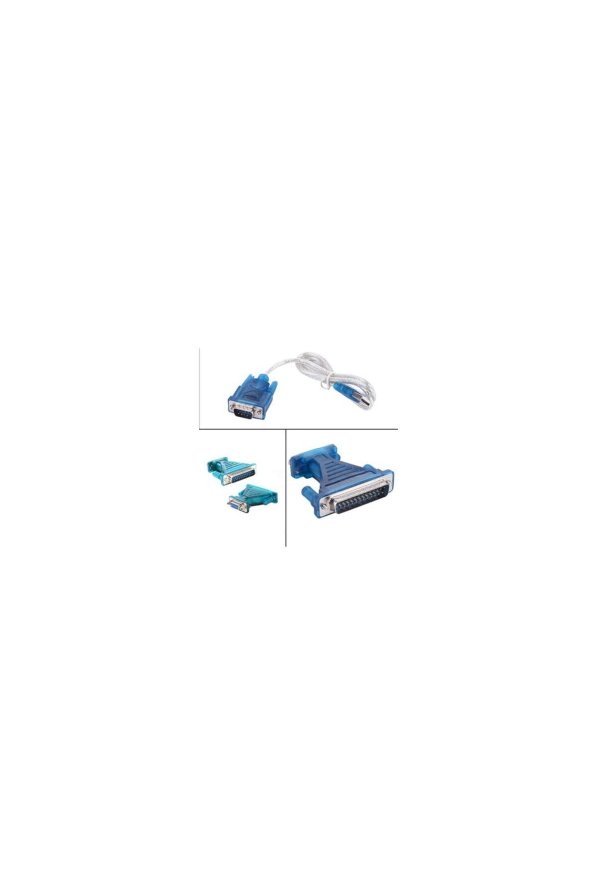 Oem Usb 2.0 To Rs232 Seri Com Db9 Kablo + 25 Pin Erkek 9 Pin Dişi Lpt Adaptör 4