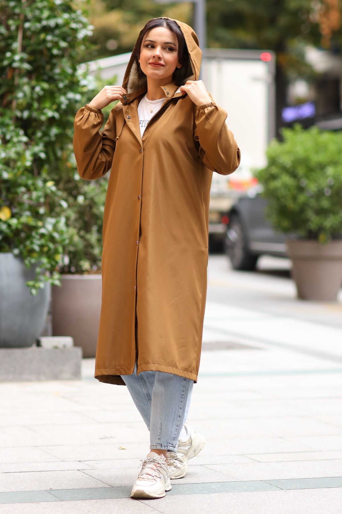 Tan store raincoat womens