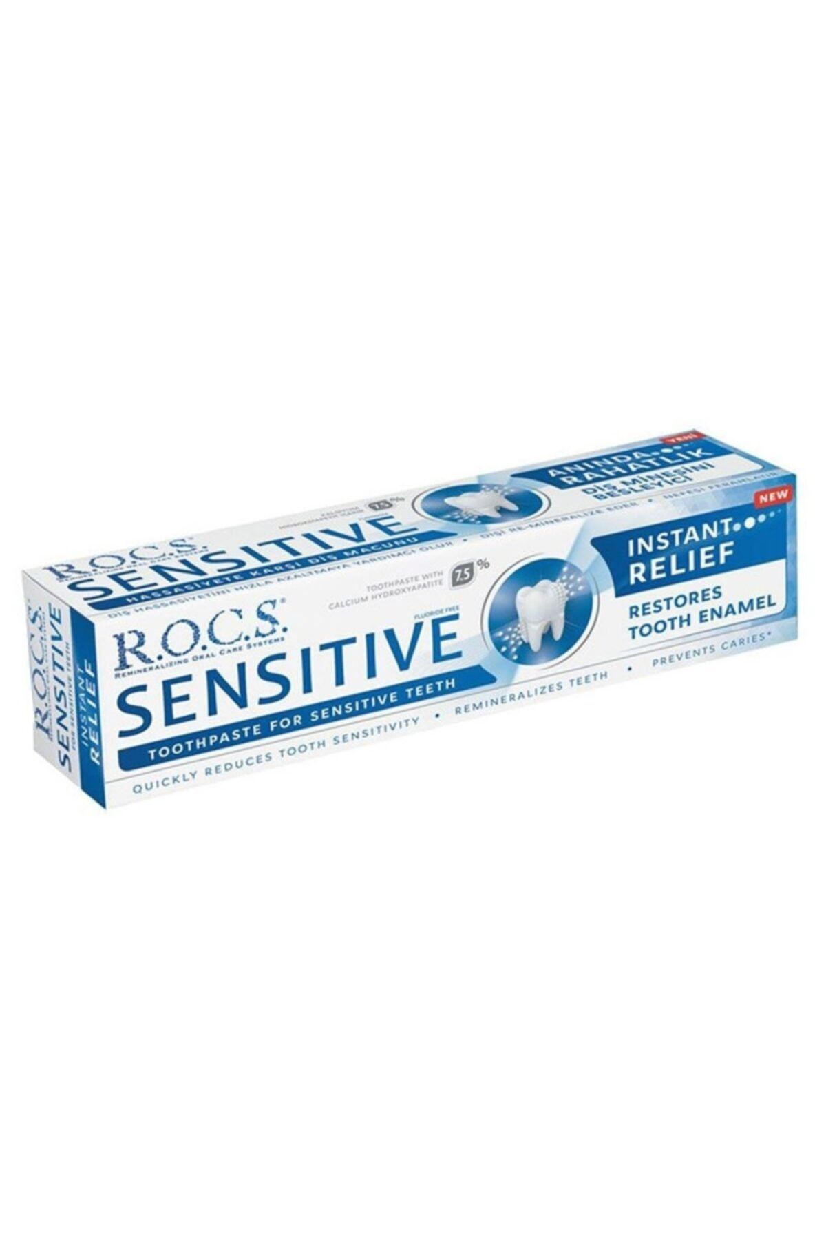 R.O.C.S.-Sensitive Instant Relief Toothpaste Against Sensitivity Fluoride Free 75 ml 1