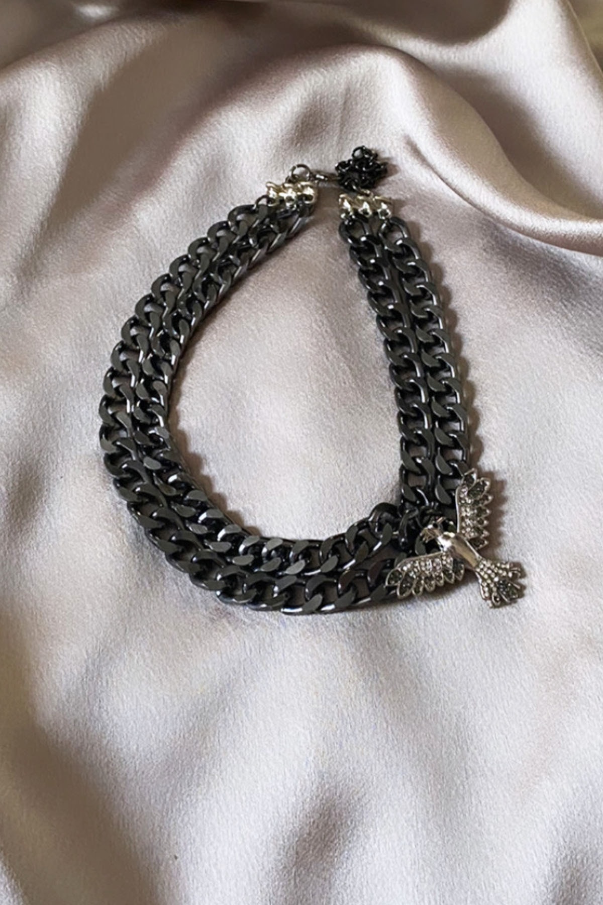 Ankakuş Figürlü Çift Sıralı Choker 2