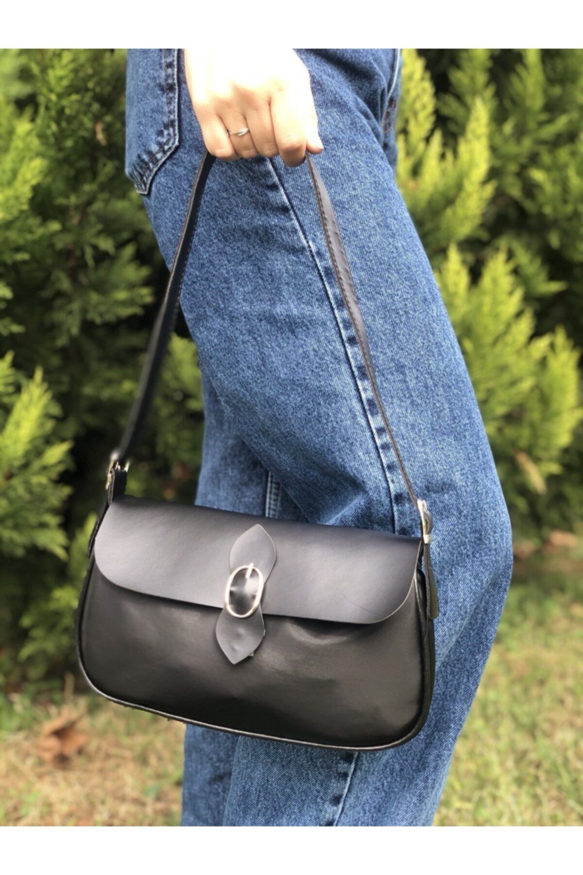 Esila Sirius Black Women s Buckle Hand and Shoulder Bag Trendyol