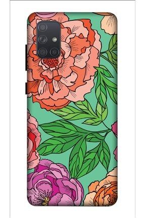 Zipax Galaxy A71 Kılıf Çiçekler Baskılı Desenli Silikon Kılıf A++-8202 Galaxy A71 kılıf-Zipax8202D5