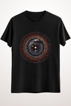 Erkek Siyah Observable Universe Logarithmic Illustration T-Shirt GR2066