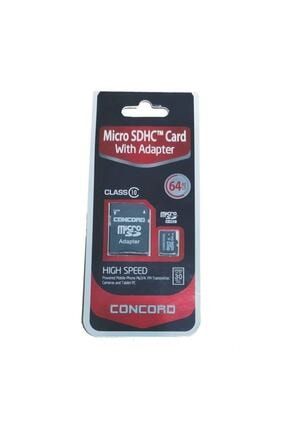64 Gb 10 Mbps Hız Micro Sdhc Hafıza Kartı + Adaptör (c-m64) Cc-64GB