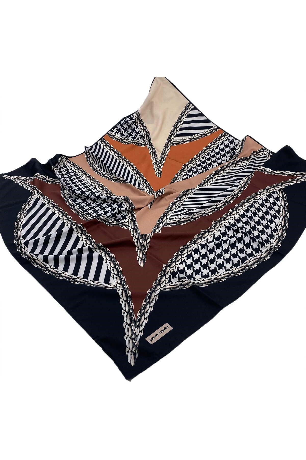 روسری جناغی پلی استر طرحدار زنانه پیر کاردین Pierre Cardin (برند فرانسه)