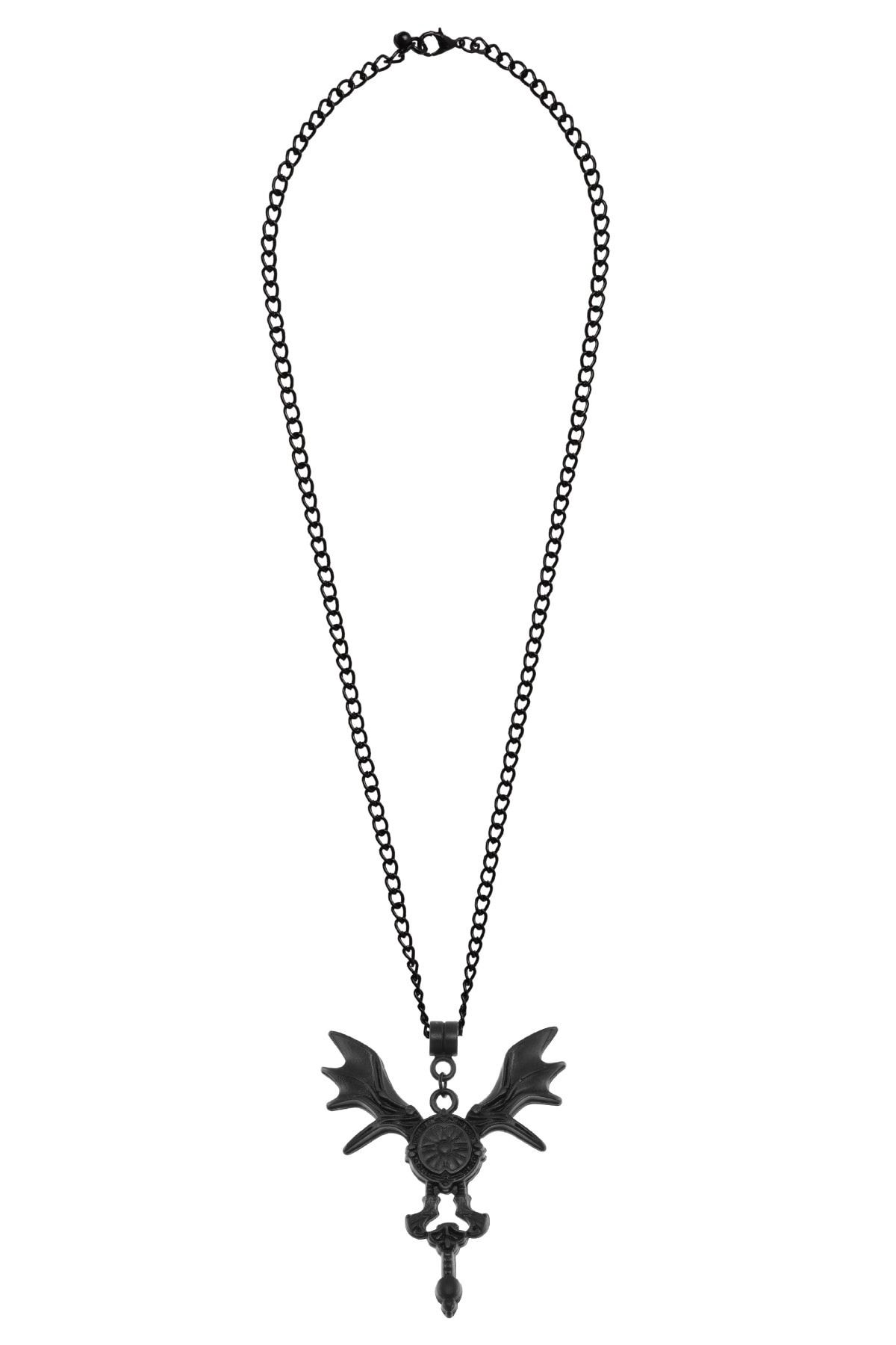 LABALABA-Men's Black Oxide Plated Spiritual Symbol Pendant Necklace 6