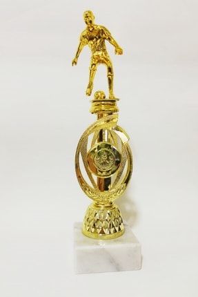 Mermer Kaideli Futbol Figürlü Ödül Kupası 30 cm KUPAMRFGRFTBLGLD30