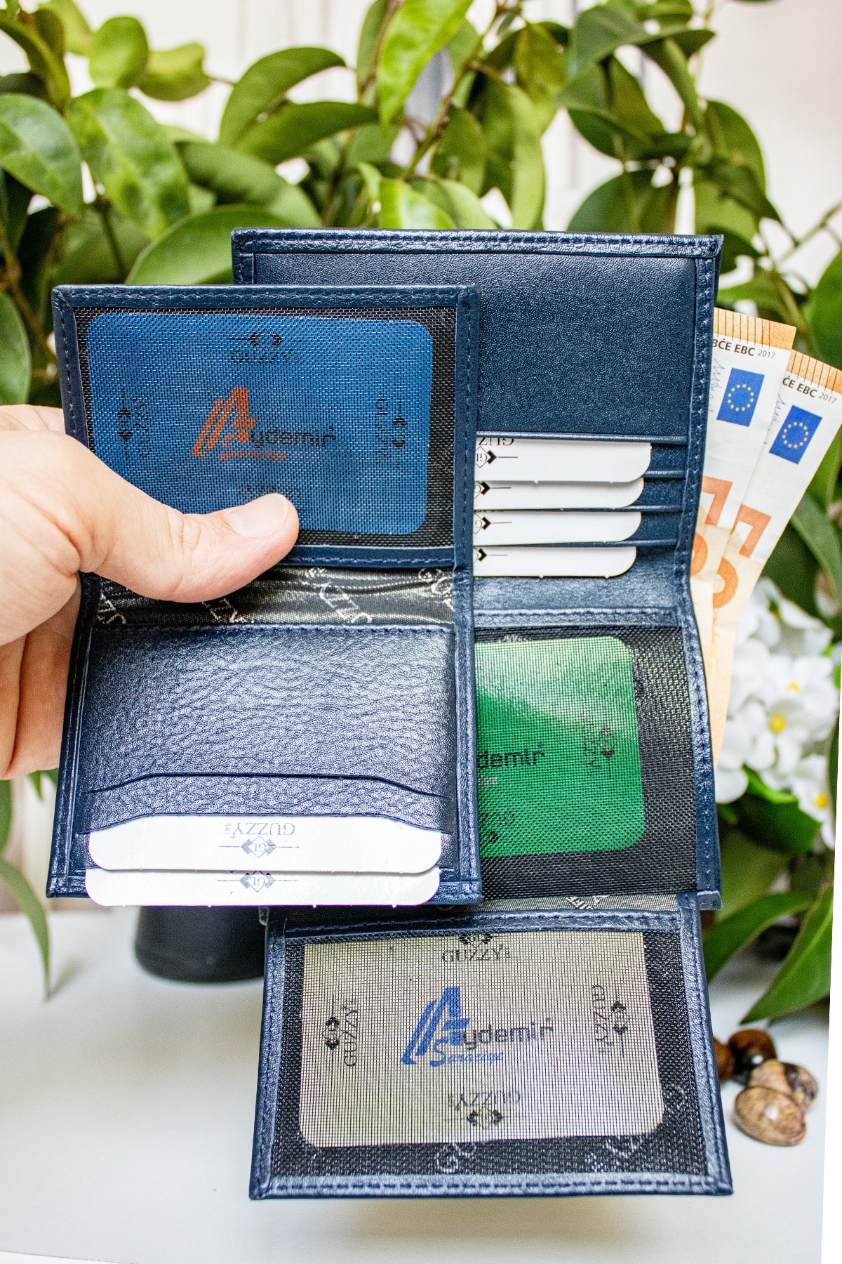 کیف پول مردانه آبی سرمه ای GUZZYLife | GL537 اورجینال - تصویر 4