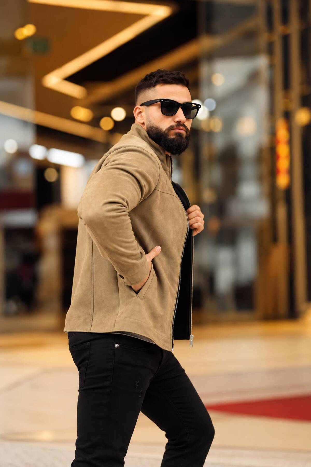 کت جکیت سوئدی فیت اسلیم یقه ایستاده فصلی